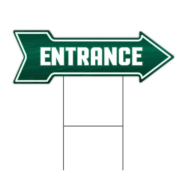 Entrance Arrow Yard Sign Funny Home Decor 30in Wide